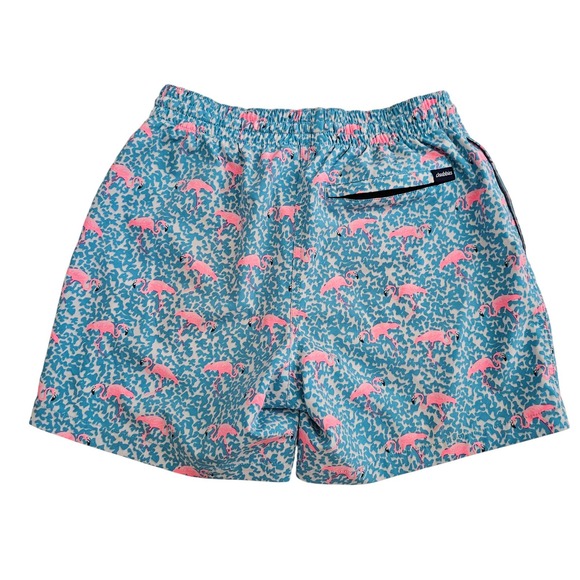 Chubbies (Mens Small) Swim Trunks Board‎ Shorts Flamingo Print Drawstring Blue - Picture 5 of 8